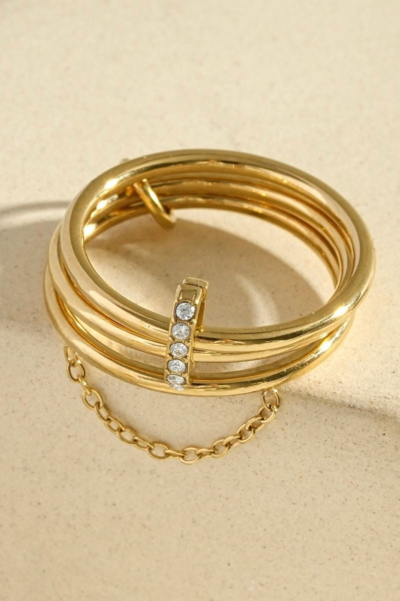 Ring Chain Linked Layers Goud