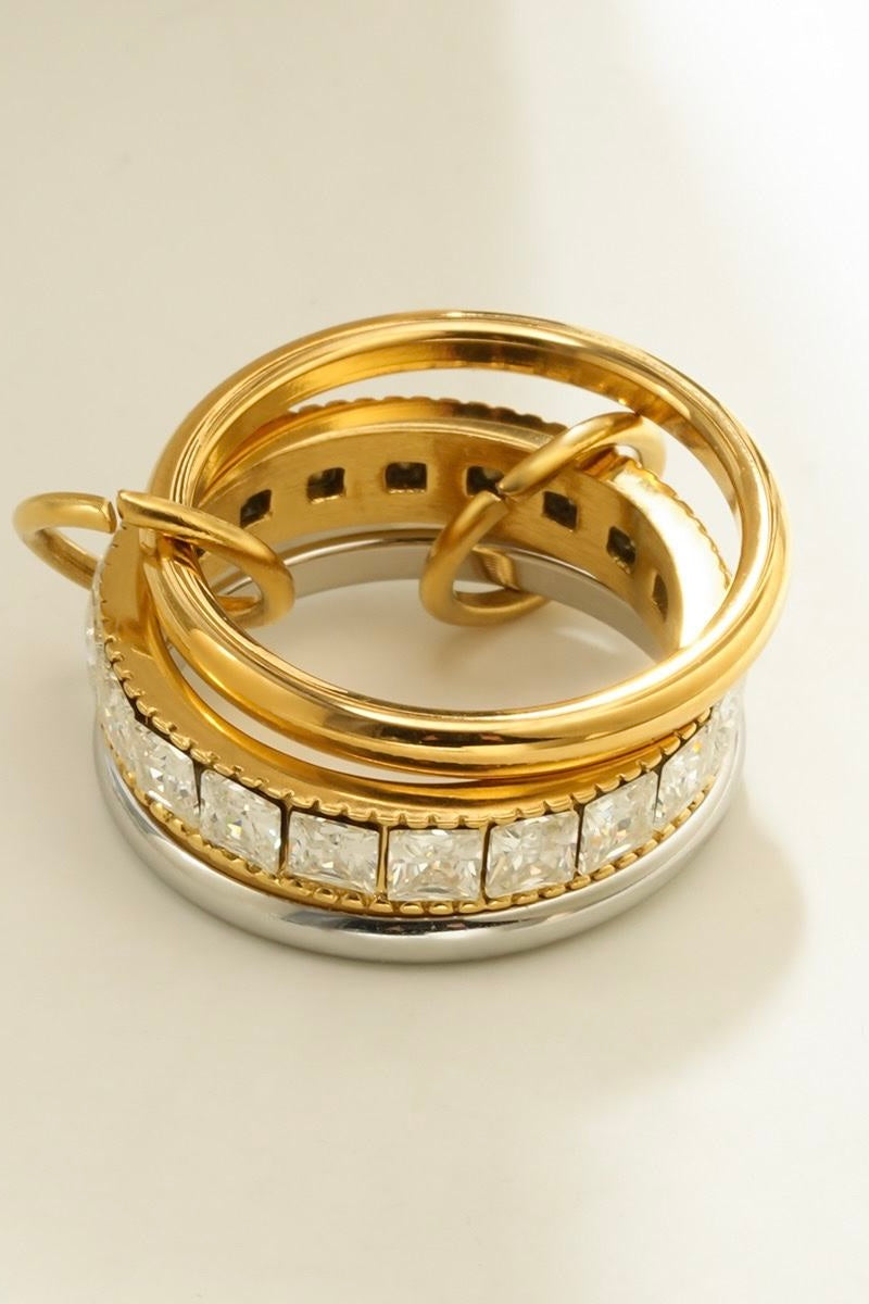 Ring Cube Layers Goud/Zilver