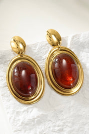 Oorbellen Amber Glow Goud/Bruin