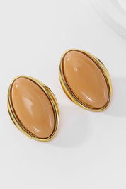 Oorbellen Bold Oval Beige/Goud