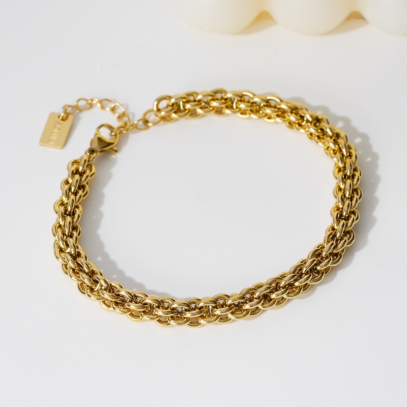Armband Gevlochten Schakel Goud