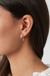 Oorbellen cherry on top goud dames oorbellen kleine kersen stainless steel waterproof Yehwang Ladylike Fashion