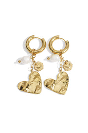 Oorbellen devoted to you goud hangende oorbellen hartjes stainless steel waterproof Yehwang Ladylike Fashion