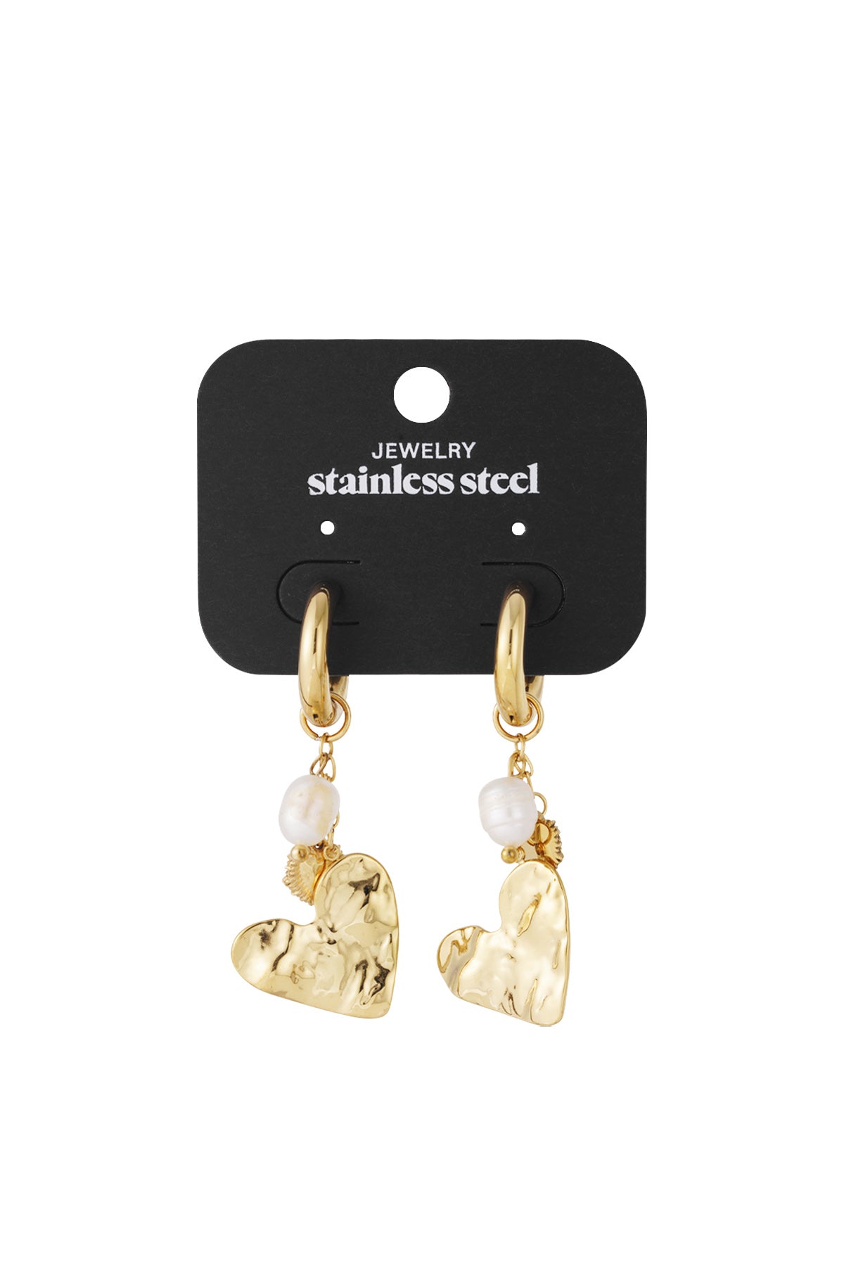 Oorbellen devoted to you goud hangende oorbellen hartjes stainless steel waterproof Yehwang Ladylike Fashion