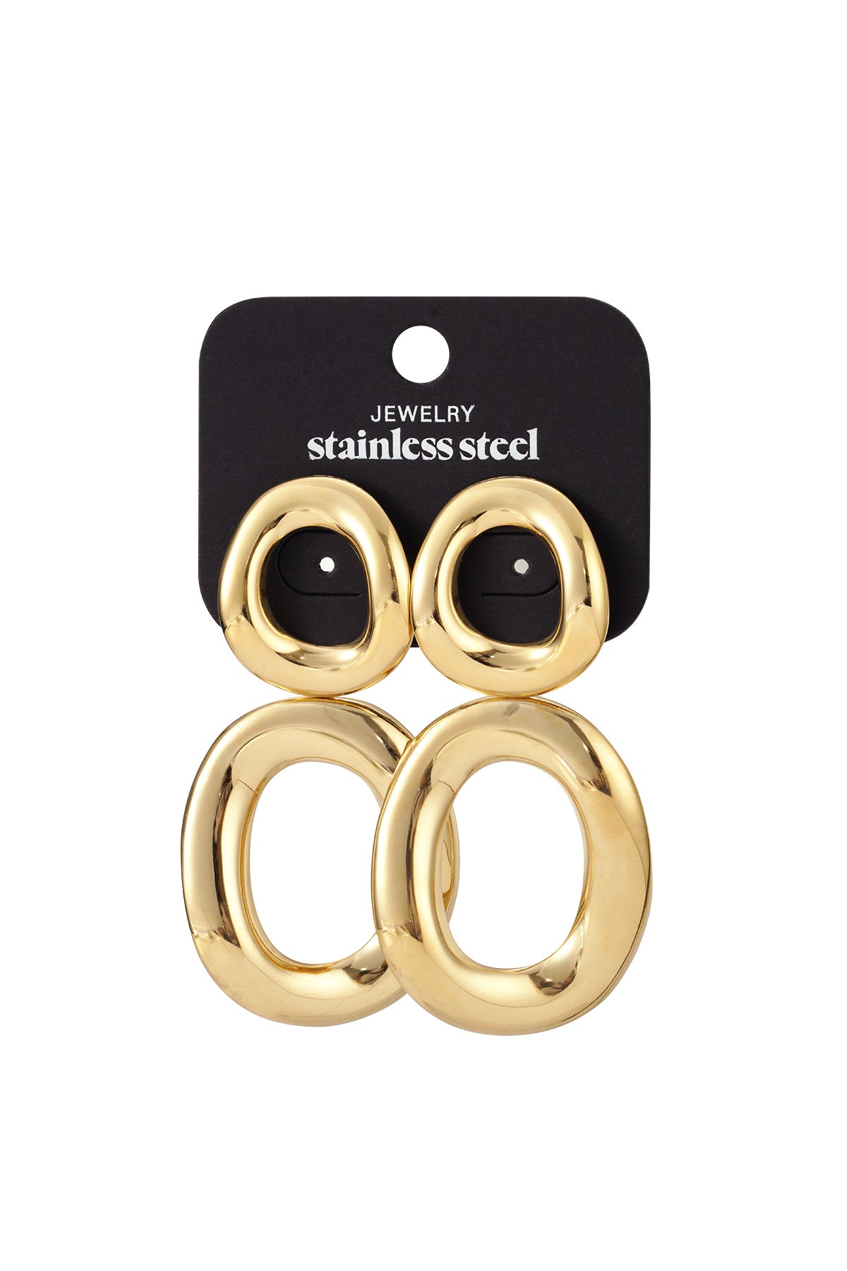 Oorbellen grote cirkels goud stainless steel waterproof Ladylike Fashion Yehwang