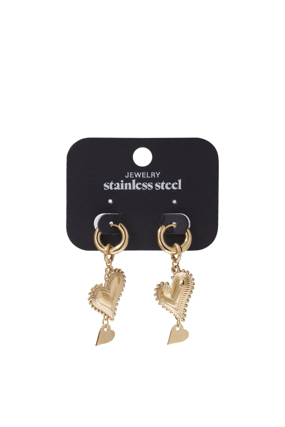 Oorbellen hangende hartjes goud stainless steel waterproof Yehwang Ladylike Fashion