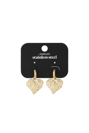 Oorbellen textured hearts goud stainless steel waterproof Yehwang Ladylike Fashion