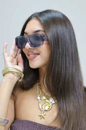 Saar Zonnebril Grijs dames zonnebril licht montuur