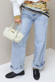 Sjaal motief taupe accessoire als riem punt sjaal voor op jeans