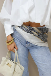  Sjaal motief zwart wit trend als riem  punt sjaal riem dames