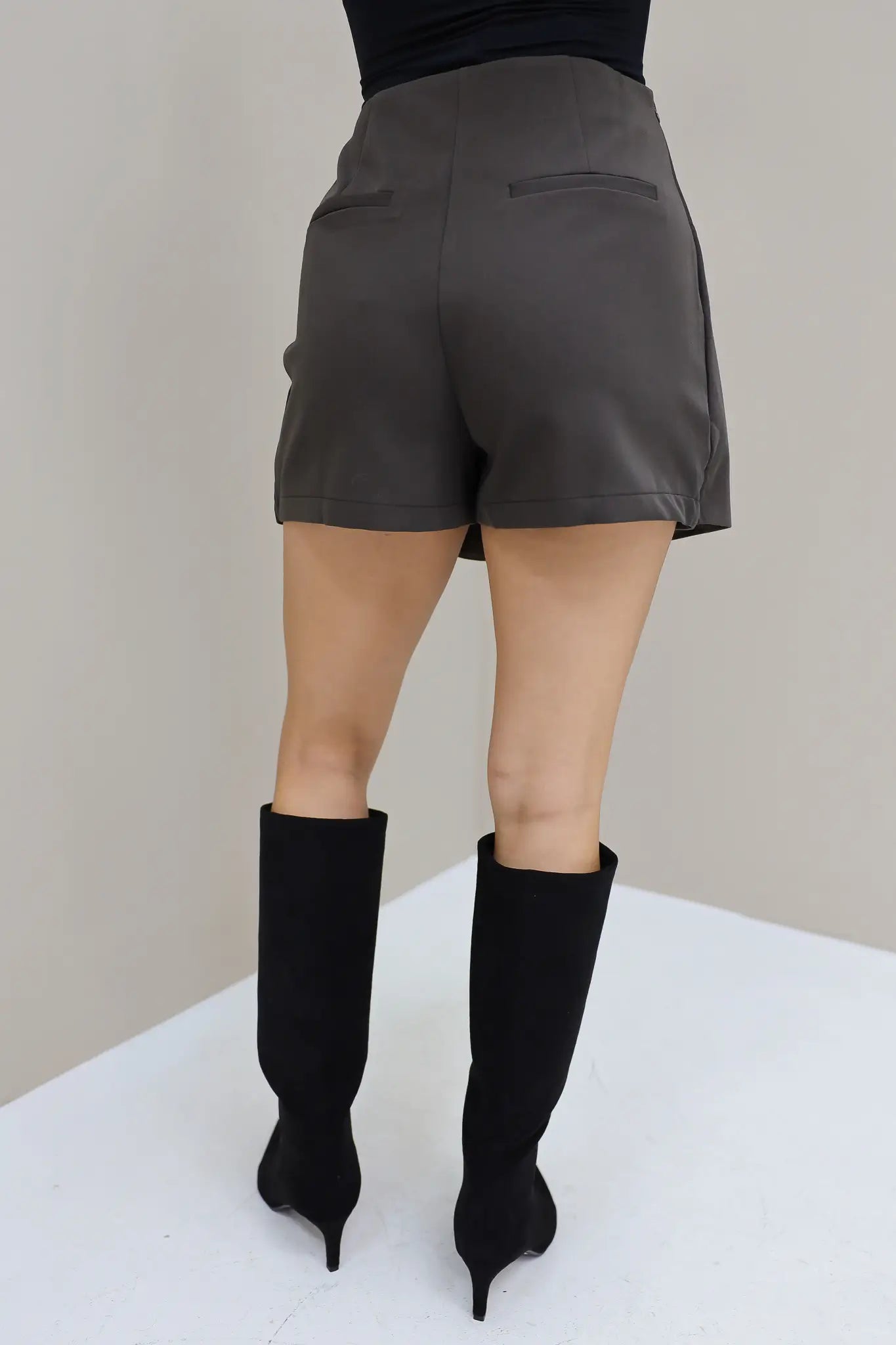 Skort split donker bruin rokje short Ladylike Fashion