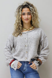 Vest Ronde Hals Taupe