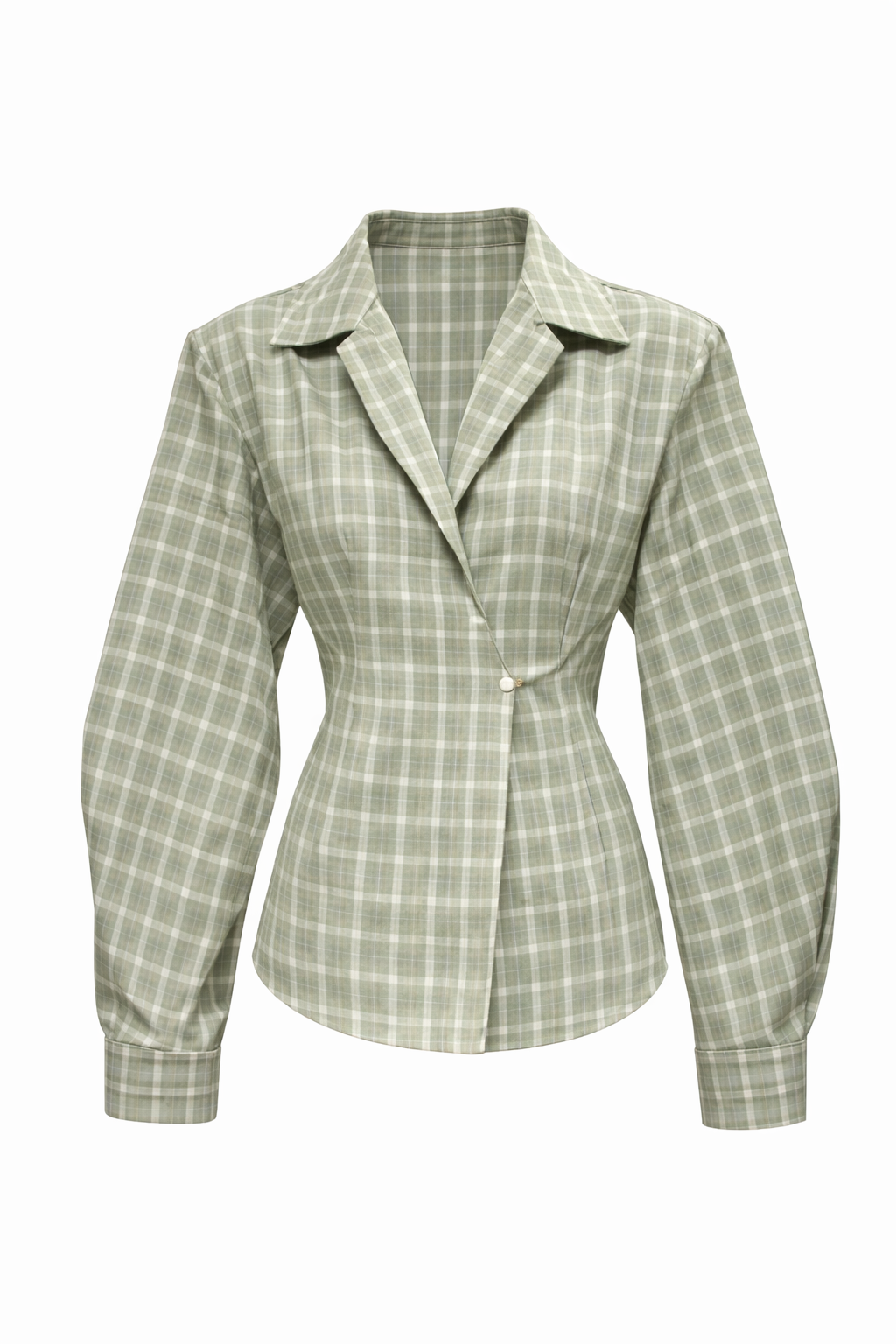 asymmetrische ruit blouse in gele kleur dames