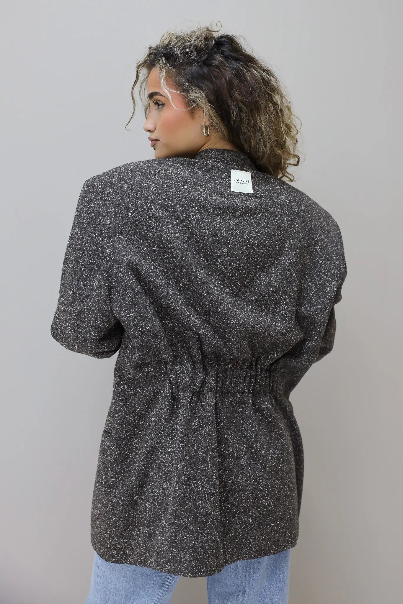 achterkant reworked blazer bruin