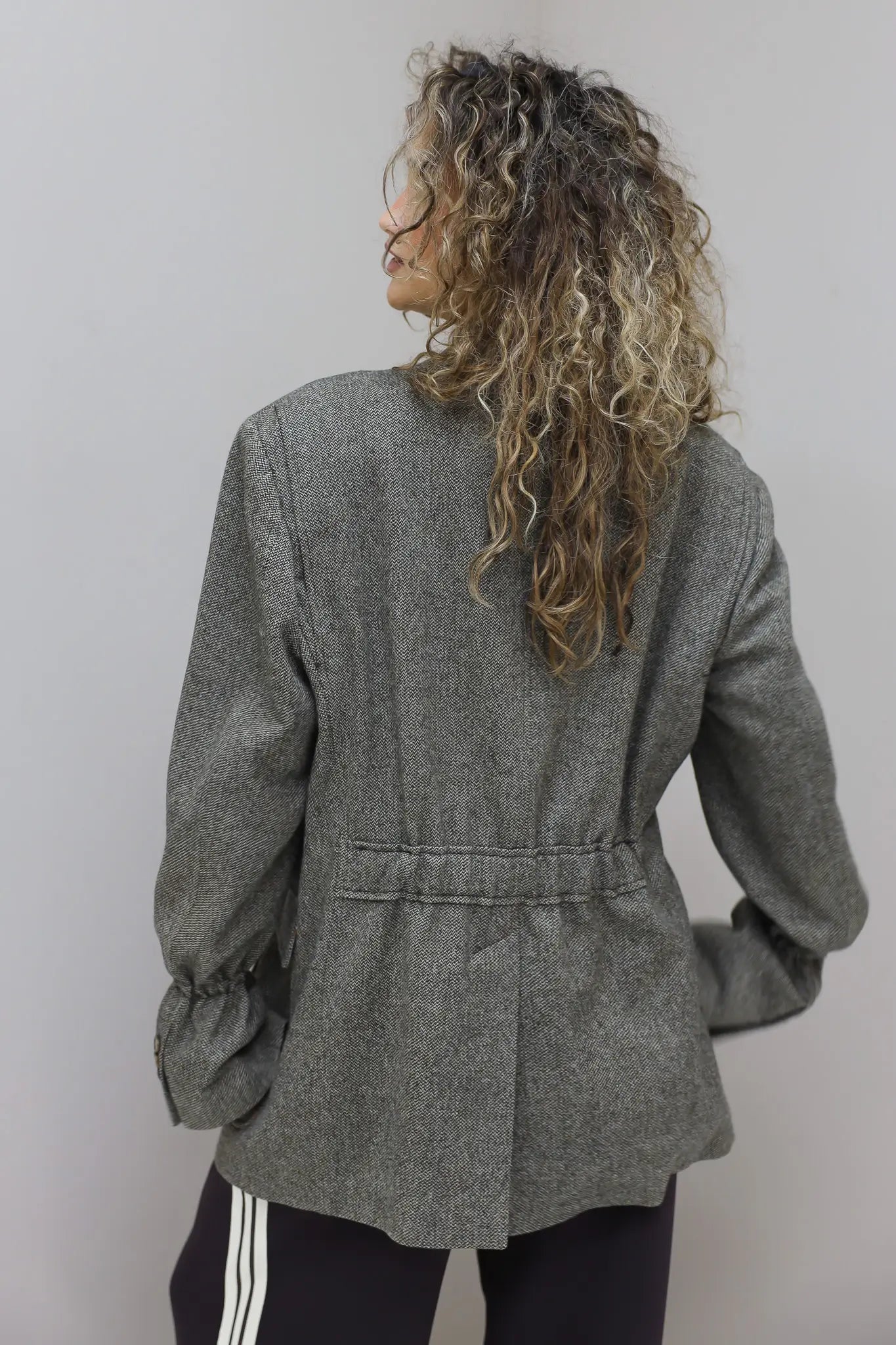 achterkant reworked blazer bruin gevoerd