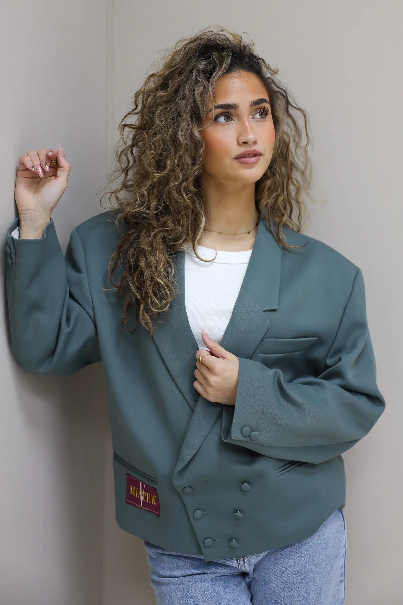 reworked blazer groen gestyled