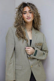 close up reworked ralph lauren blazer khaki