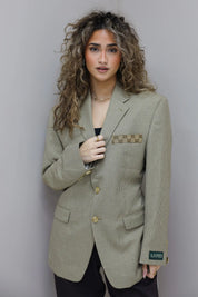 reworked ralph lauren blazer khaki rechtstaand gedragen