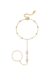 Hand Chain Steentjes Goud