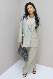 taupe blazer dames studio detail ladylike