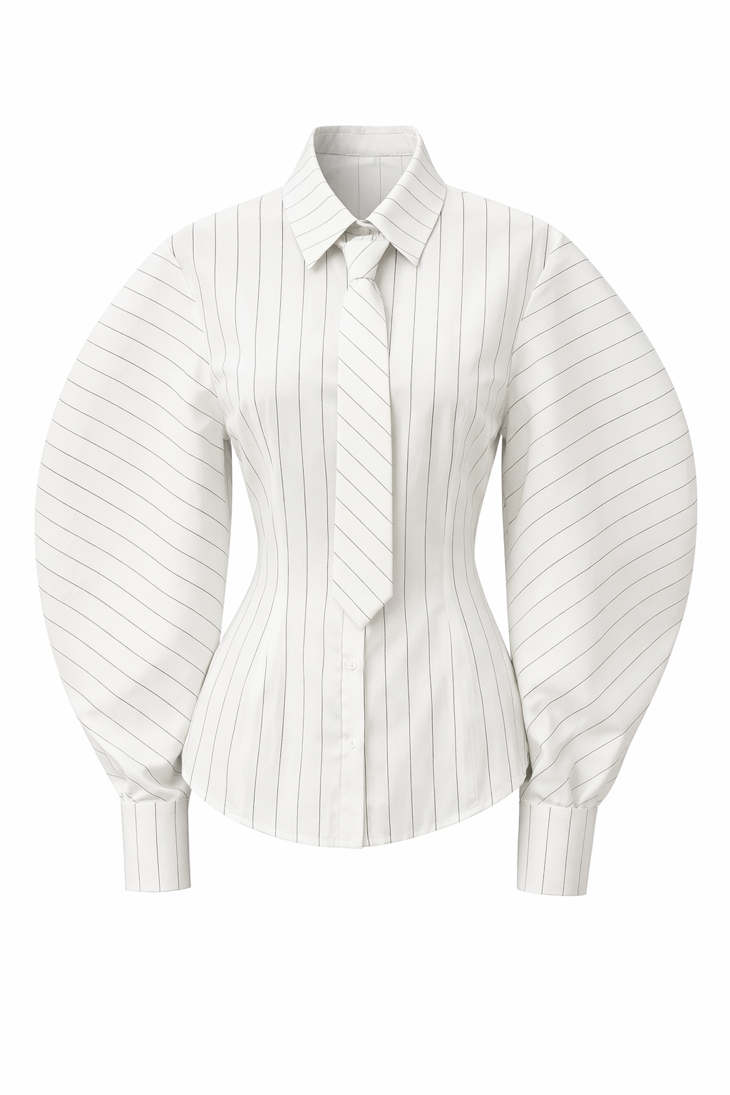 witte blouse pofmouw dames studio model ladylike