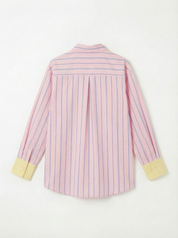 Productfoto blouse strepen roze geel achterkant
