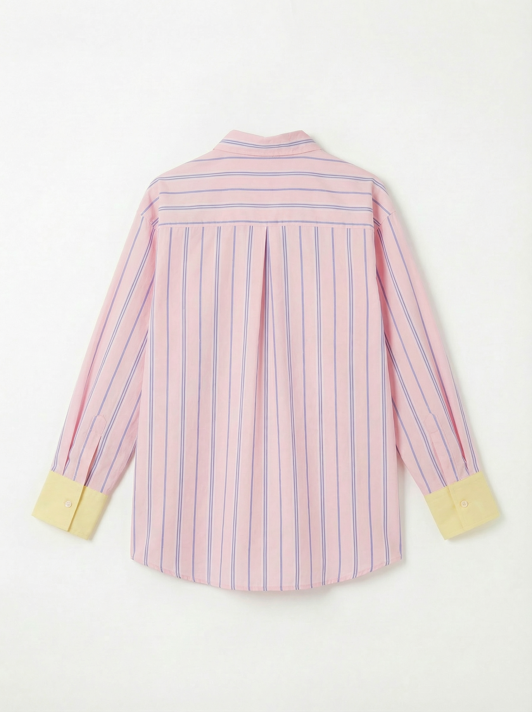 Productfoto blouse strepen roze geel achterkant