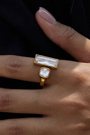 Ring Statement Rechthoek Goud