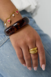 Ring Structuur Dubbel Goud
