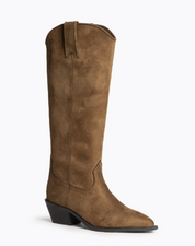 cowboy laarzen camel vegan dames laars zijkant product foto