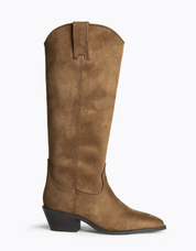 cowboy laarzen camel vegan dames laars zijkant