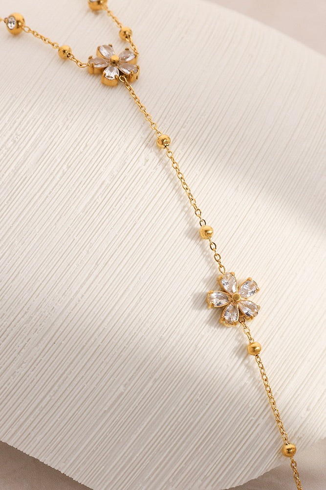 Hand Chain Bloemen Goud