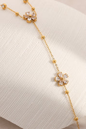 Hand Chain Bloemen Goud