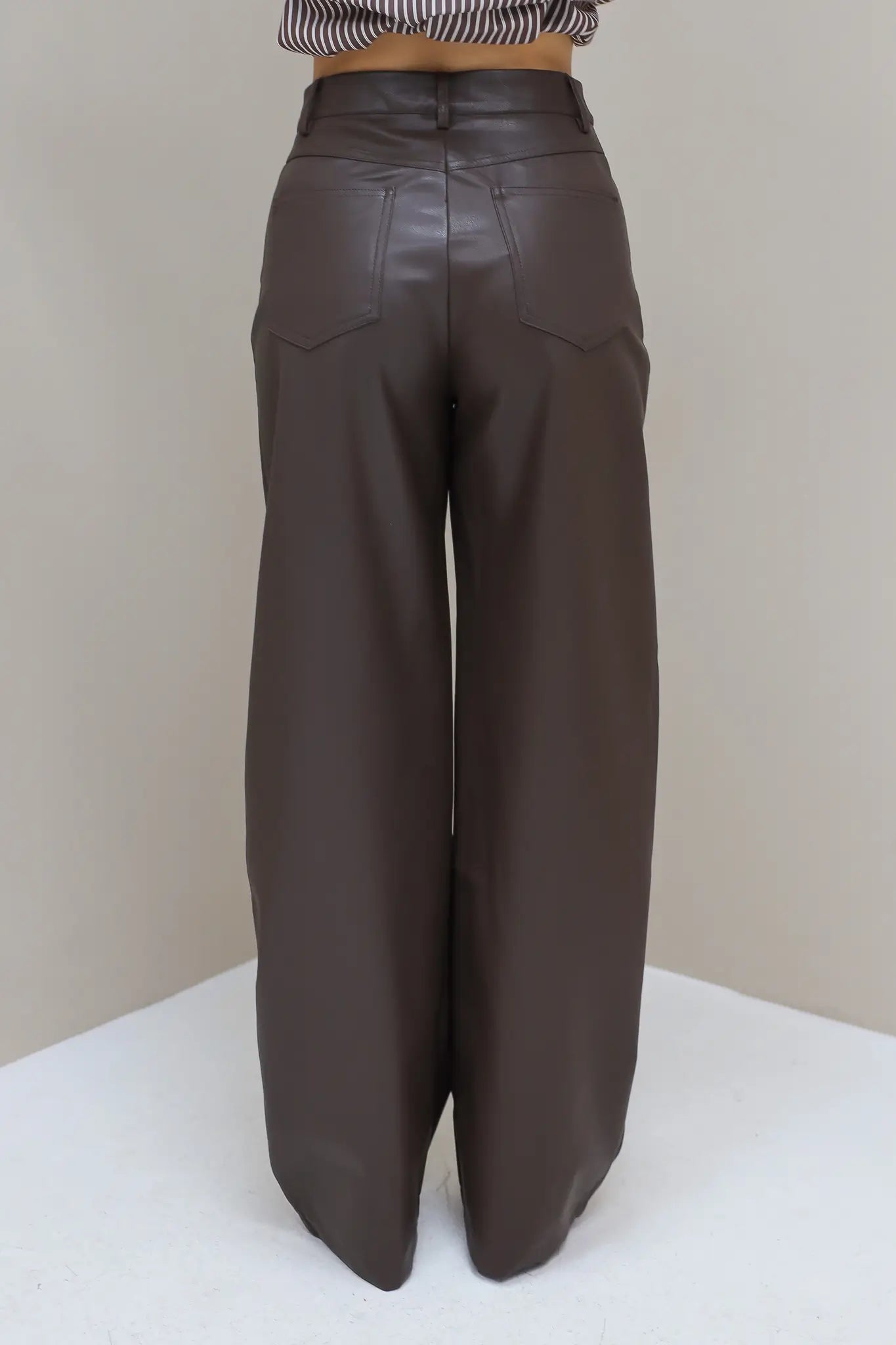 Close-up van de faux leather stof en tailleband