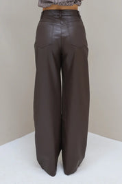 Close-up van de faux leather stof en tailleband