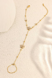 Hand Chain Bloemen Goud