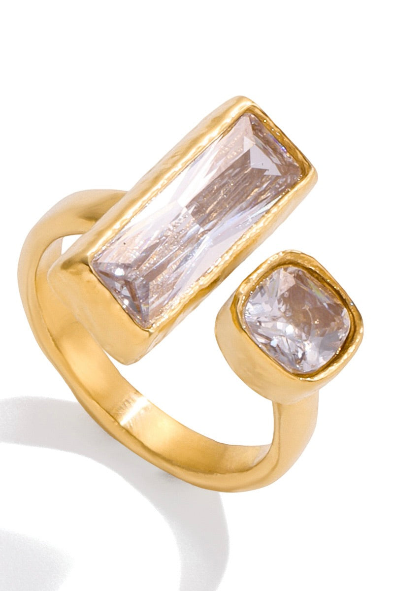 Ring Statement Rechthoek Goud