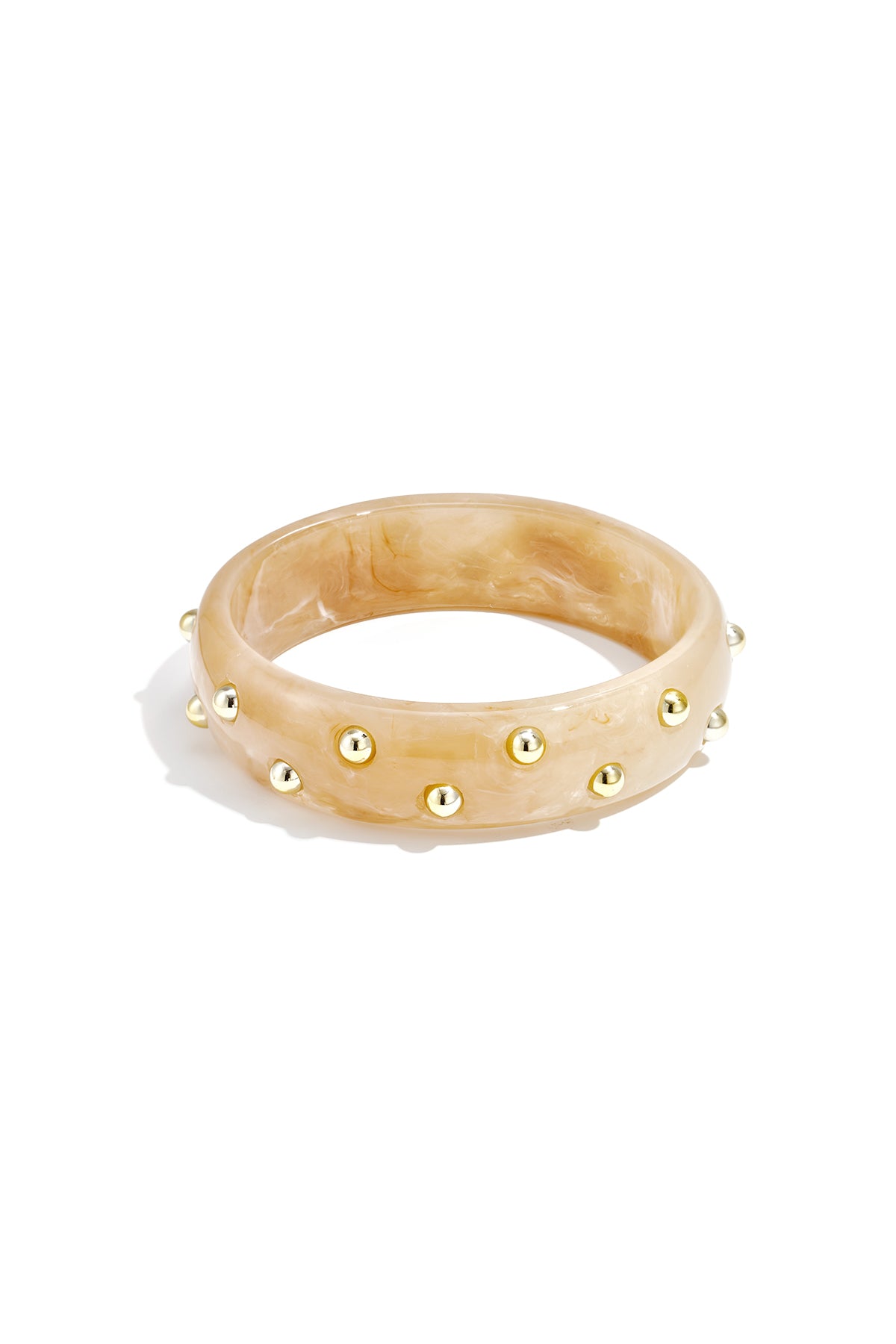 Plastic Armband Studs Detail Beige