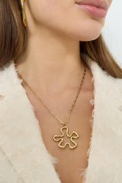 Ketting Hangende Bloemcharm Goud