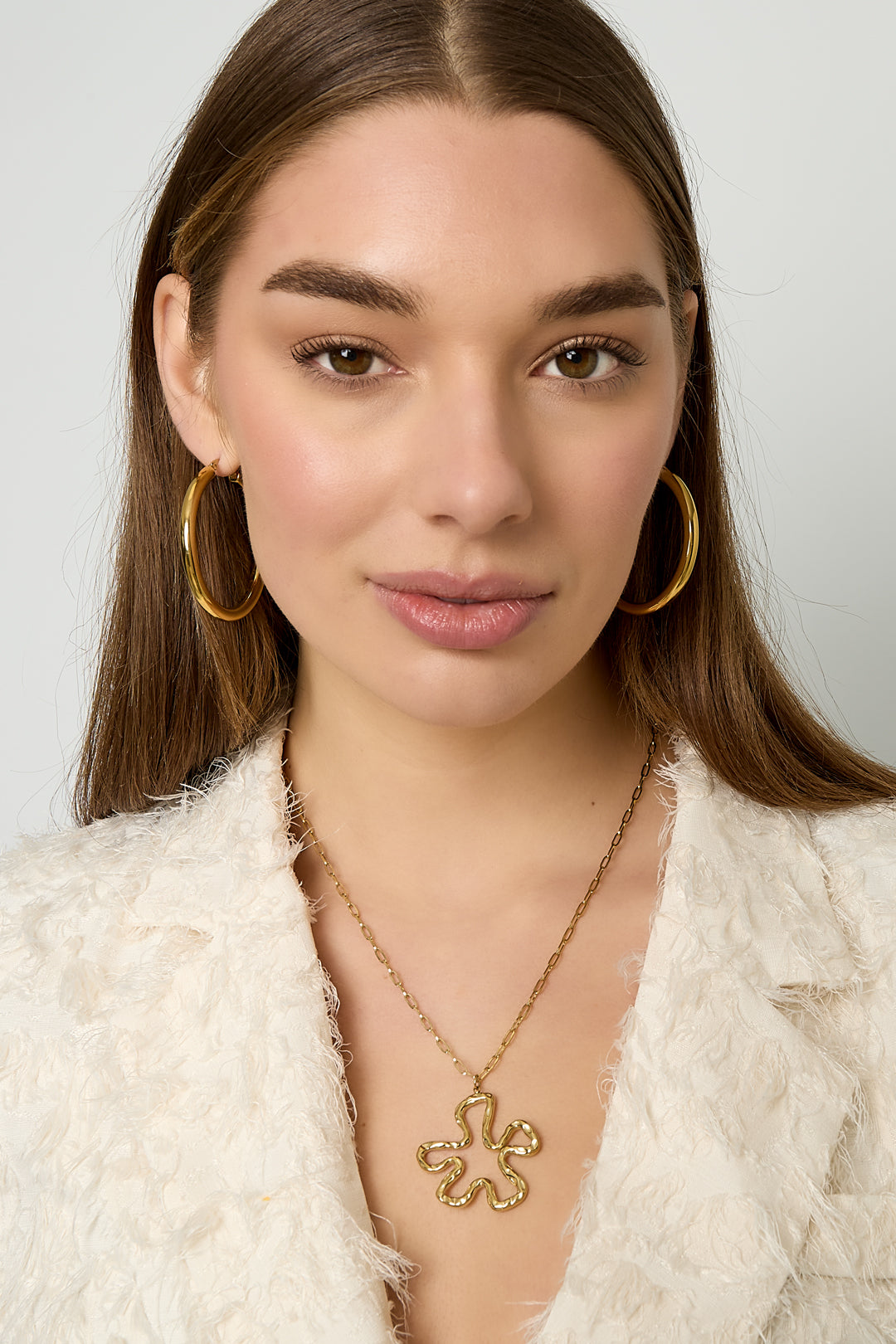 Ketting Hangende Bloemcharm Goud