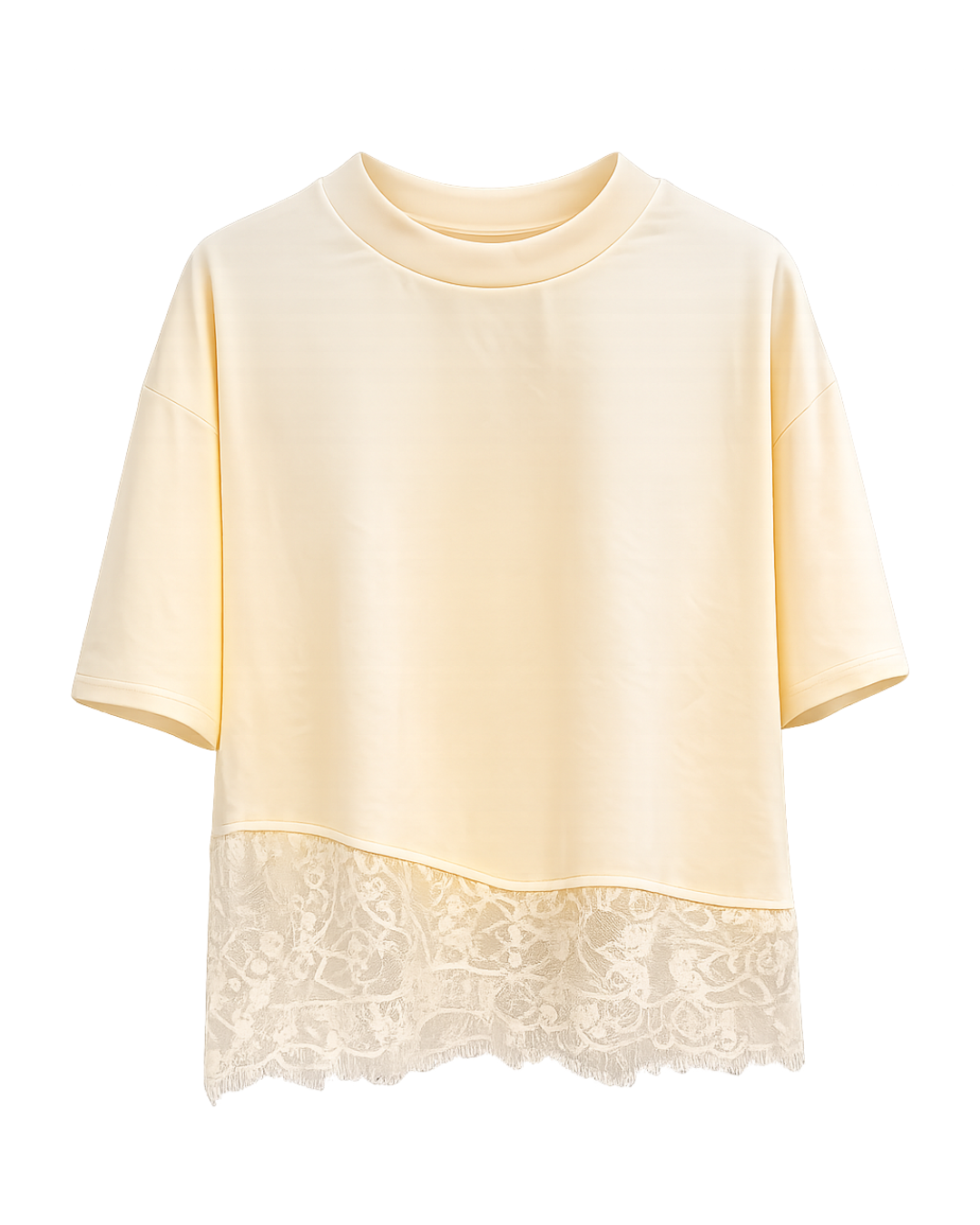 T-Shirt Asymmetrisch Kant Geel