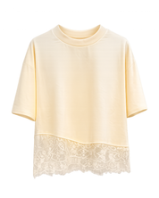 T-Shirt Asymmetrisch Kant Geel