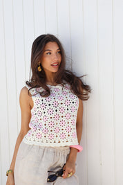 Productfoto gehaakte top roze