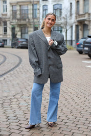 Achterkant van de Gianfranco Ferré reworked heren blazer grijs