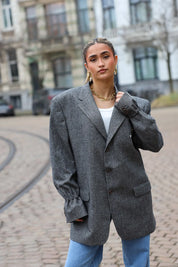 Voorkant van de Gianfranco Ferré reworked heren blazer in grijs