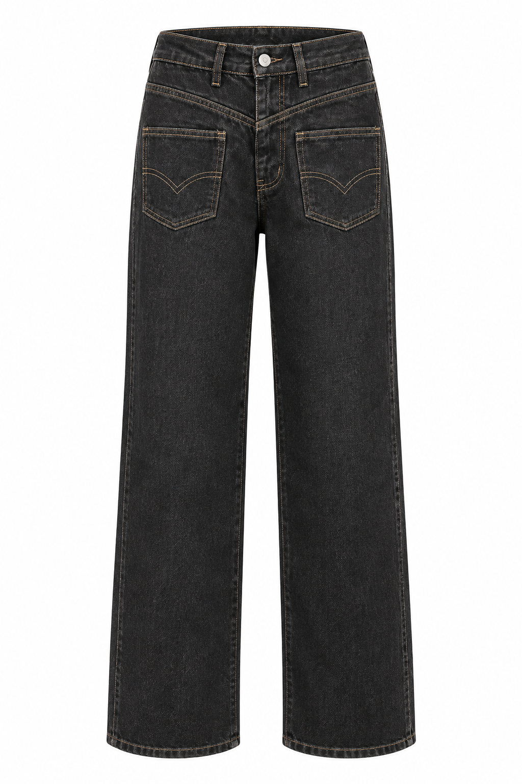 Productfoto van de Jeans Wide Fit Pocket Detail Ultra Dark met wijde broekspijpen en opvallende zakdetails op witte achtergrond