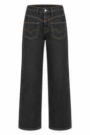 Productfoto van de Jeans Wide Fit Pocket Detail Ultra Dark met wijde broekspijpen en opvallende zakdetails op witte achtergrond