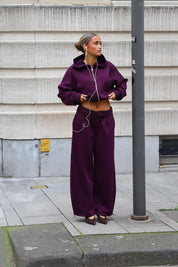 Plum jogger set dames met elastische taille en wide leg broek