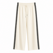 Crème jogger met strepen dames comfortabele broek Ladylike Fashion