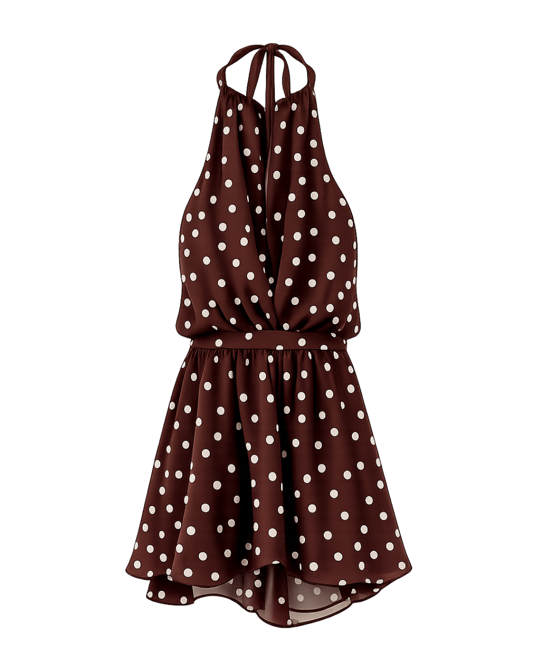 Jurk Kort Polka Dot Bruin